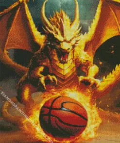 Flaming Basketball And Dragon Diamond Painting