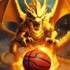 Flaming Basketball And Dragon Diamond Painting