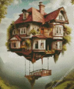 Flying House Art Diamond Painting