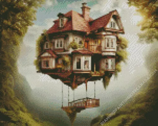 Flying House Art Diamond Painting