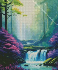 Forest Waterfall Diamond Painting