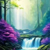 Forest Waterfall Diamond Painting