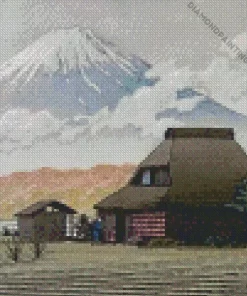 Fuji Vanaf Het Dorp Narusawa Diamond Painting