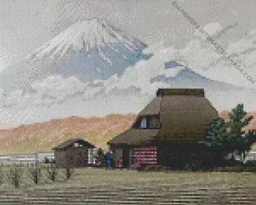 Fuji Vanaf Het Dorp Narusawa Diamond Painting