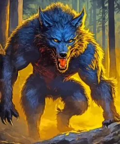 Giant Evil Black Wolf Diamond Painting