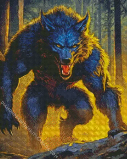 Giant Evil Black Wolf Diamond Painting