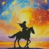 Girl And Horse Silhouette Diamond Painting