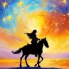 Girl And Horse Silhouette Diamond Painting