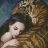 Girl Hugging Tiger Diamond Painting