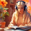 Girl In Library Studying Diamond Painting