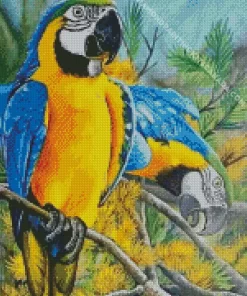 Gold And Yellow Macaws Diamond Painting