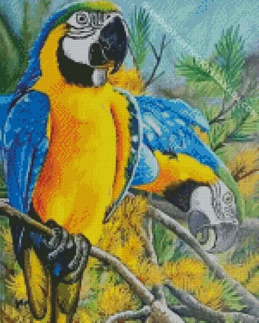 Gold And Yellow Macaws Diamond Painting