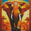 Golden Elephant Art Diamond Painting