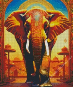 Golden Elephant Art Diamond Painting