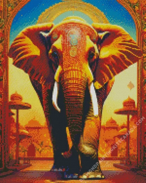 Golden Elephant Art Diamond Painting