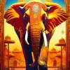 Golden Elephant Art Diamond Painting