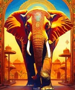 Golden Elephant Art Diamond Painting