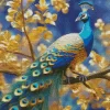 Golden Peacock Bird Diamond Painting