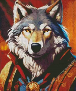 Grey Fantasy Wolf Diamond Painting