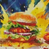 Grilled Chicken Burger Fast Food Diamond Painting