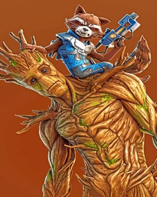 Groot In Fortnite Game Diamond Painting