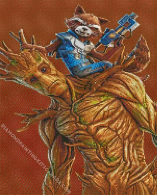 Groot In Fortnite Game Diamond Painting