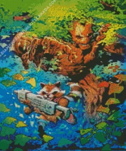 Groot Rocket Racoon Heroes Diamond Painting