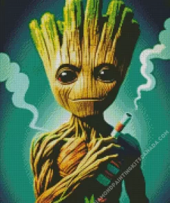 Groot Smoking Diamond Painting