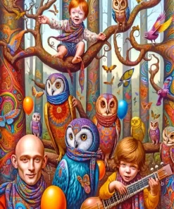 Group Of Owls Partying Diamond Painting