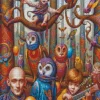 Group Of Owls Partying Diamond Painting