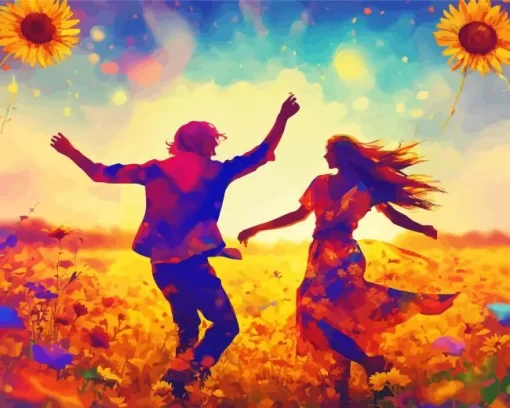 Hippie Couple Dancing Diamond Painting