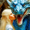 Lady And Blue Dragon Diamond Painting