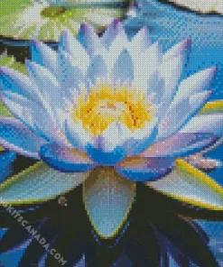 Light Blue And Purple Lotus Flower Diamond Painting