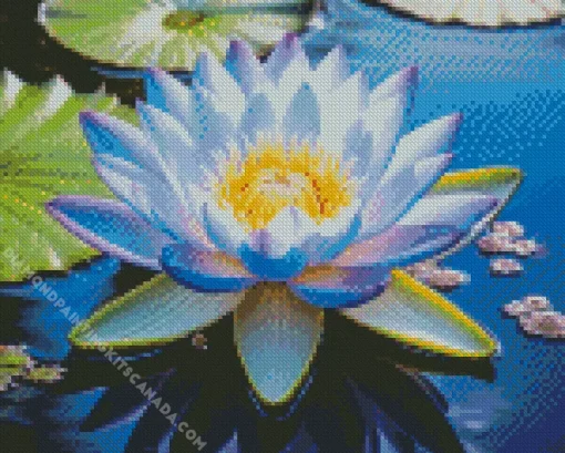 Light Blue And Purple Lotus Flower Diamond Painting