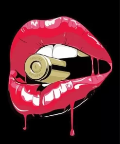 Lips Biting Bullet Diamond Painting