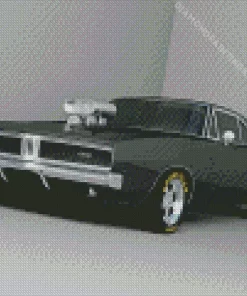 Matte Black 69 Charger Diamond Painting