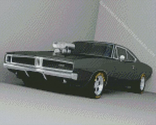 Matte Black 69 Charger Diamond Painting