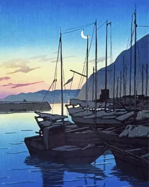 Ochtend in Beppu By Kawase Hasui Diamond Painting