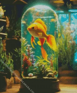 Orange Fish Tank Art Diamond Painting