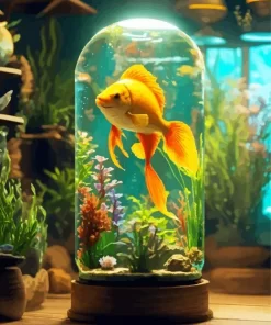 Orange Fish Tank Art Diamond Painting