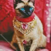 Pink Rich Siamese Cat Diamond Painting