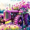 Pink Tractor Diamond Painting