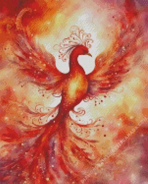 Red Flying Phoenix Bird Diamond Painting