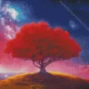 Red Galaxy Landscape Diamond Painting