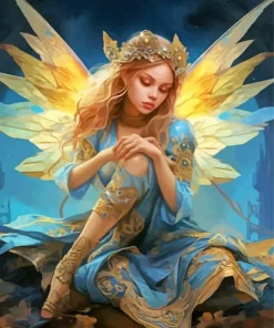 Sad Blond Fairy Art Diamond Painting