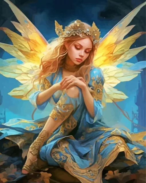 Sad Blond Fairy Art Diamond Painting