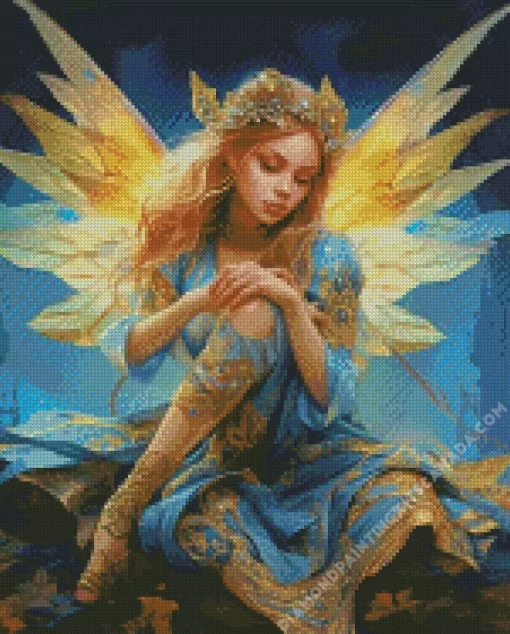 Sad Blond Fairy Art Diamond Painting