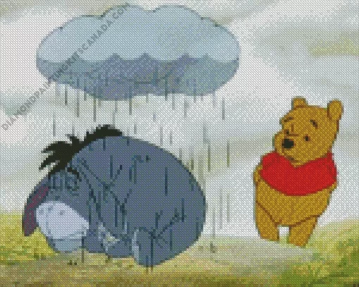 Sad Eeyore With Winnie Diamond Painting