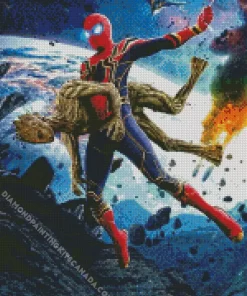 Spider Man Saving Groot Diamond Painting