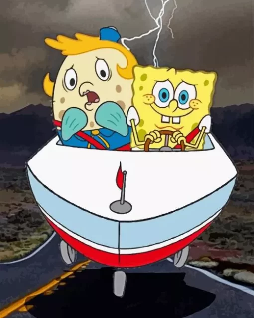 Spongebob And Mrs Puff Diamond Painting